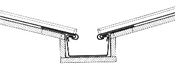 Valley with recessed valley gutter
